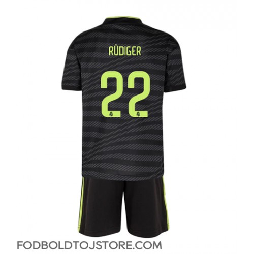 Real Madrid Antonio Rudiger #22 Tredje sæt Børn 2022-23 Kortærmet (+ Korte bukser)